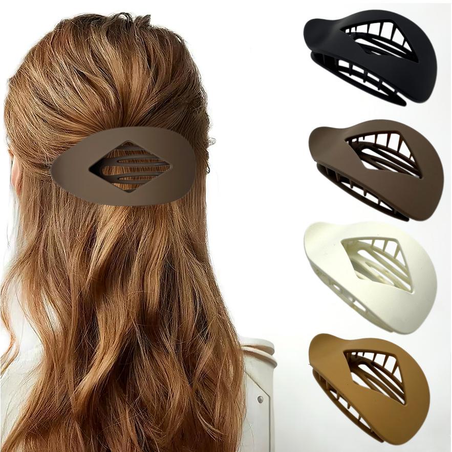Curved Oval Updo Hair Claw - Temperament Shark Clip