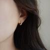 1 Pair of Cute Mini Artificial Pearl C-shaped Earrings, Gold Minimalist Earrings, Fashionable and Elegant Earrings, Suitable for Daily Wear