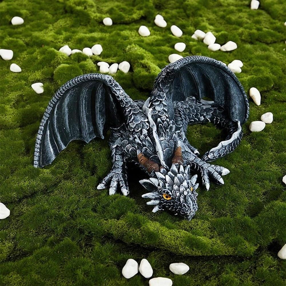 Resin Dragon Ornaments Large Size Dragon Decoration Black Dragon Sculpture  Desk Statue