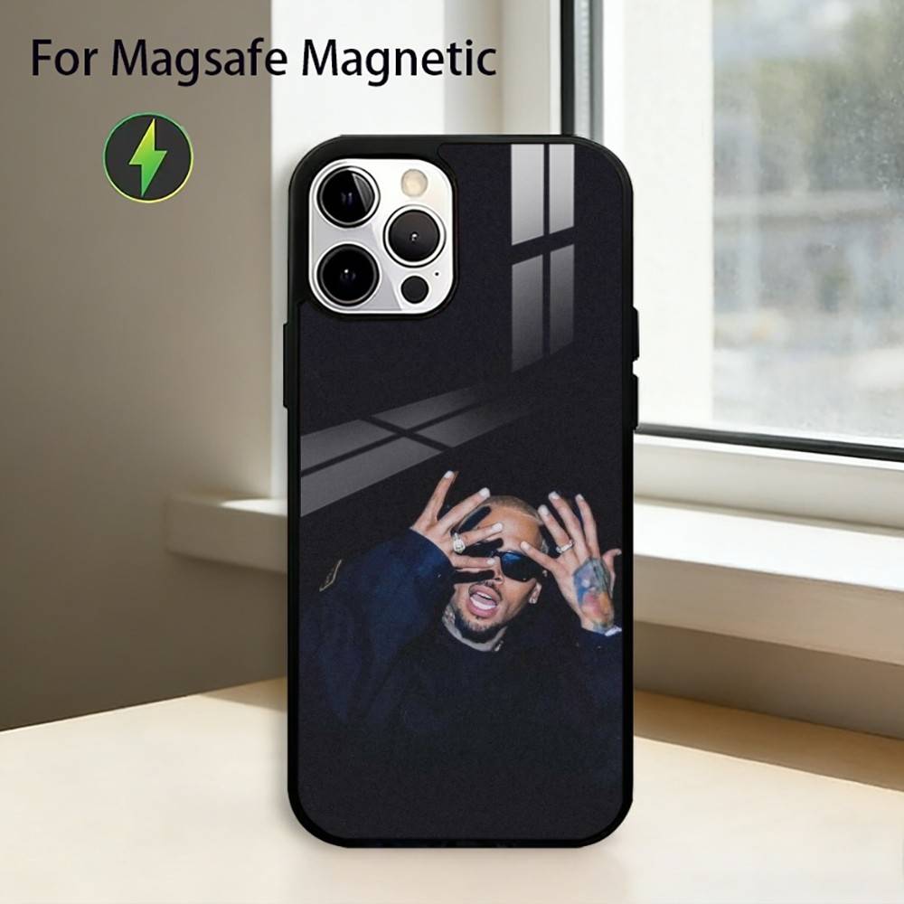 Singer Rap C-Chris-Brown Phone Case For iPhone17,16,15,14,13,12,11 Plus,Pro Magnetic For Magsafe Wireless Charging