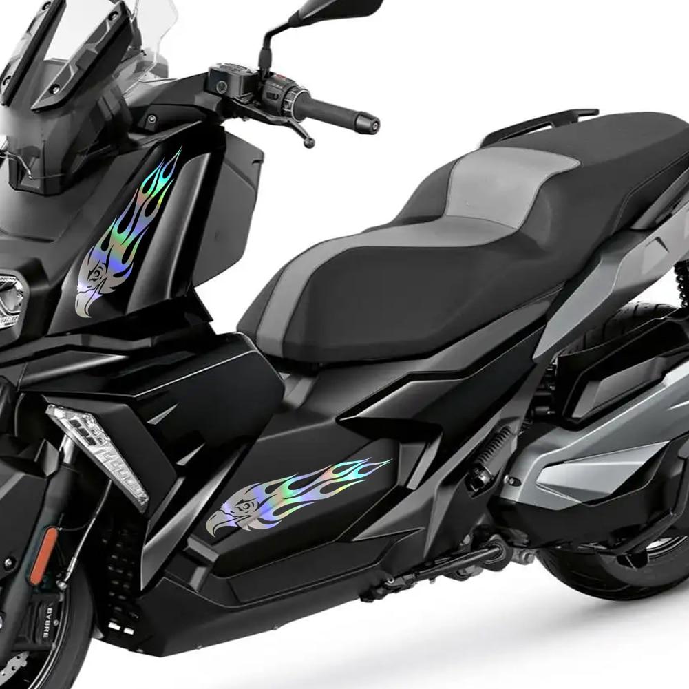 Benutzerdefinierte Autoaufkleber DIY Kit Adler Flamme Muster Reflektierende Roller Coole Aufkleber Logo Reflektierende Styling 2 Stk