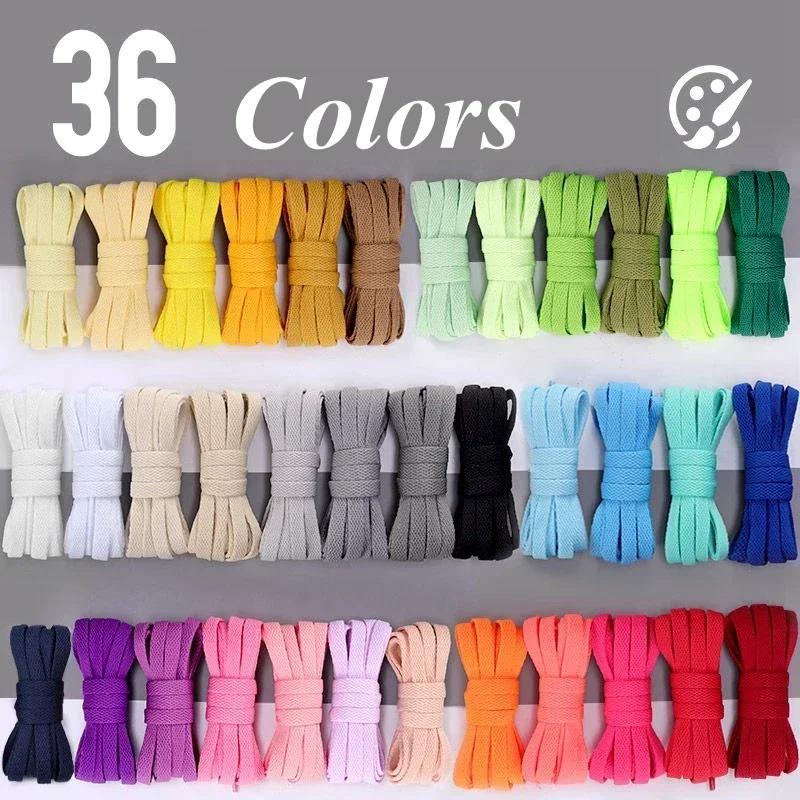 White Flat Sport Shoelaces Thick Non-Elastic Sneaker Lace for Women Leisure Shoe String Accessories