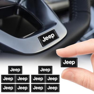 2/10 adet Araba İç Rozet Çıkartması 3D Epoksi Tutkal Çıkartmaları Grand Cherokee Wrangler Renegade Compass Patriot Liberty için Aksesuarlar