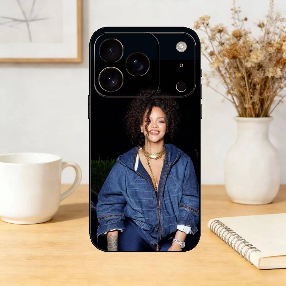 Singer R-Rihanna ANTI Phone Case For iPhone 17,16,15,14,13,12,11 Plus,Pro,Max,Mini Silicone black Soft Cover