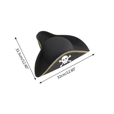 Jevištní představení Piráti z Karibiku Dekorace Halloween Imitace kůže Pirátský klobouk Tricorne Hat Captain Jack Hat