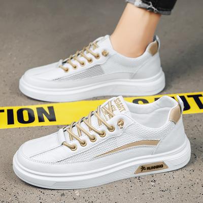 2025 neue kleine weiße Board-Schuhe Herren Sommer atmungsaktive Mesh-Hollow-Mesh-Schuhe Sportliche Freizeitkleidung Abriebfeste trendige Schuhe