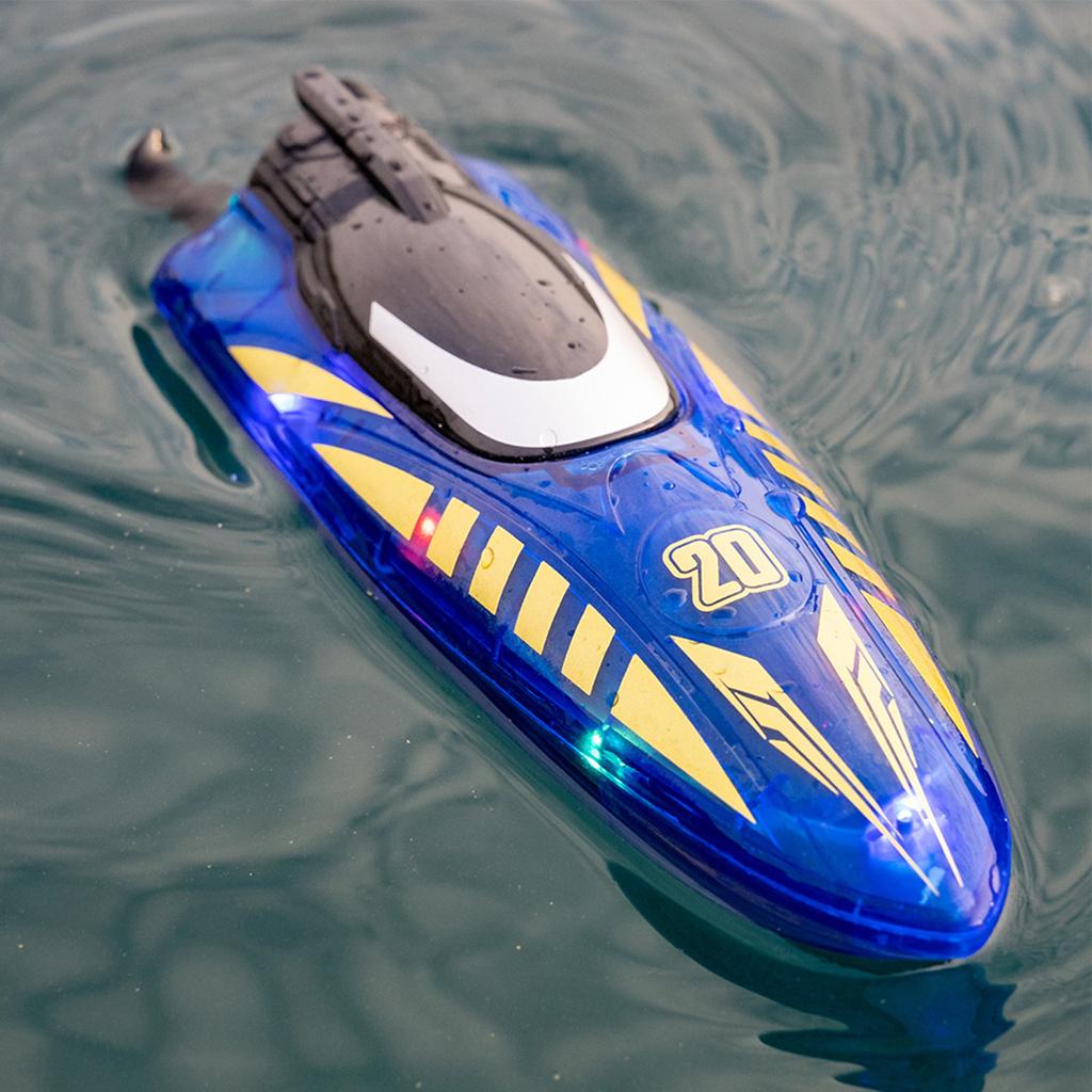 RC Boat Double Sided Driving Watertight Motor Remote Control Stunt Racing Boat with Light for Toy