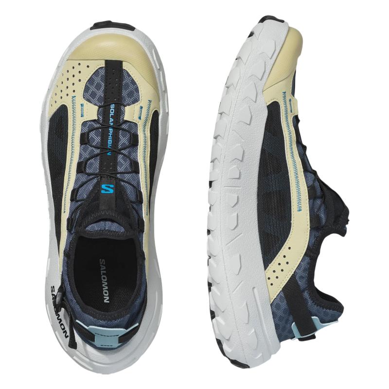 SALOMON SOLAMPHIBIAN Antiscivolo Resistente all'Abrasione Scarpe Casual Basse da Uomo Grigio Blu/Giallo/Blu Sneakers 479426