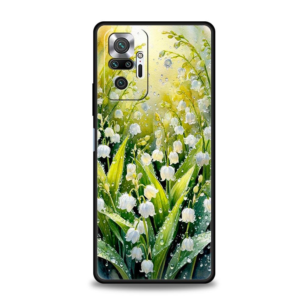 Lily Of The Valley Clear Floral Phone Case Cover for Redmi 14C 10C Note 15 14 13 12 10 11 K40 Pro Plus Soft TPU Shockproof Capas