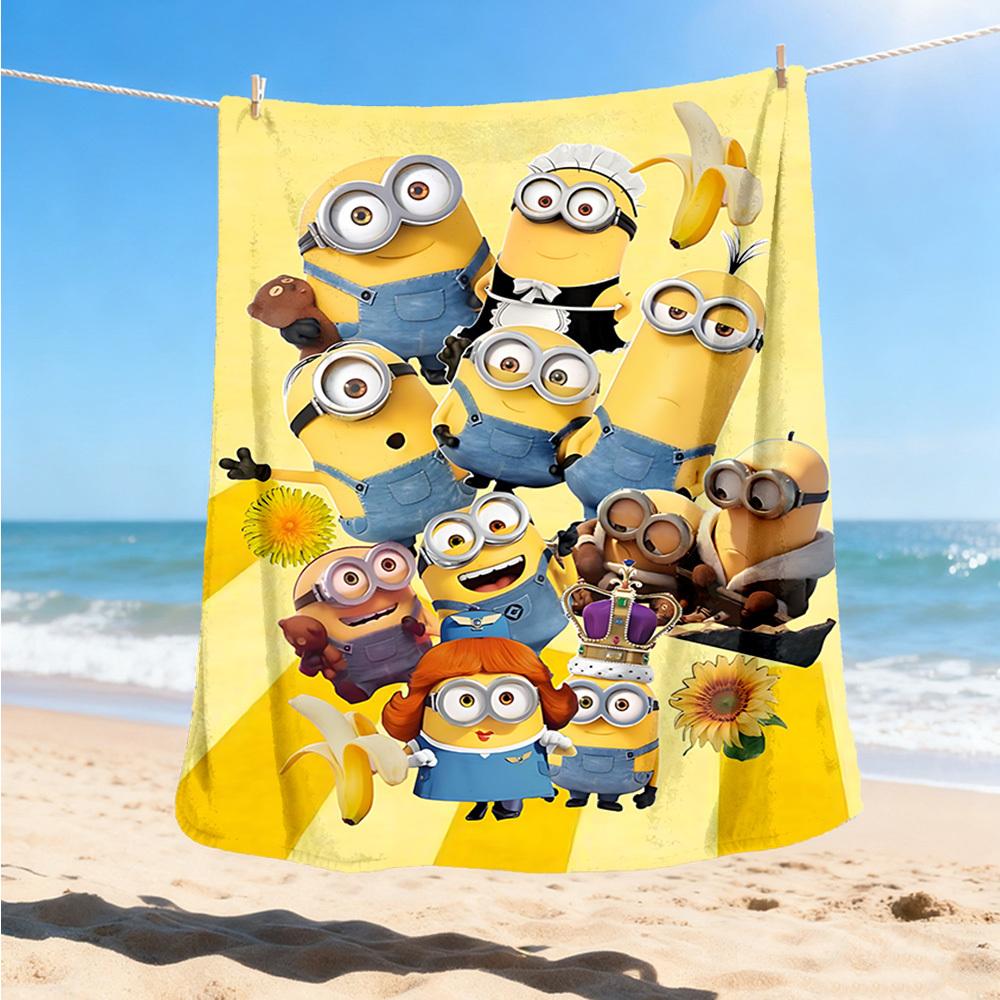 1pc Minions Outdoor Personalized Flannel Blanket, Soft, Lightweight Personalized Flannel Blanket, Digital Printing,