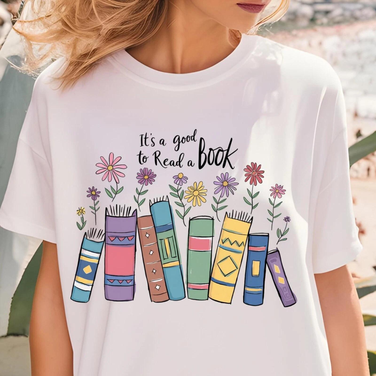 Men s and Women s T-shirts Cute Teacher Shirt, Its A Good Day To Read A Book, Back to School Tee S