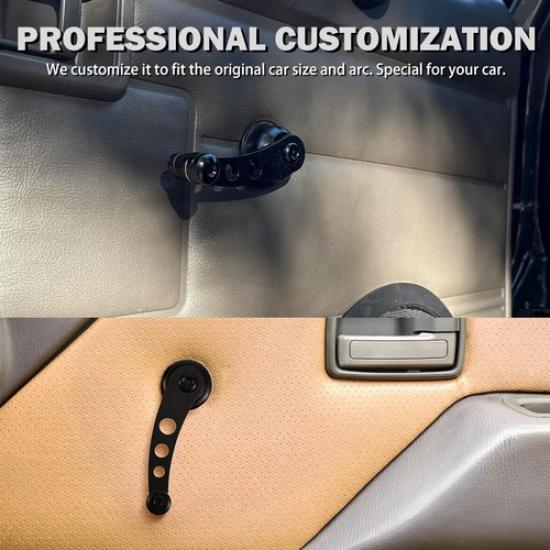 Black Aluminum Manual Billet Window Crank Handle Winder Knob Universal Door Side