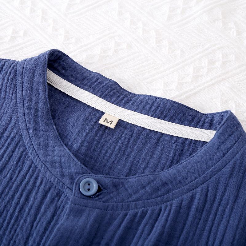 Herren Pyjama Herbst und Winter Langarm Hose Reine Baumwolle Einfarbig Schlicht Hausanzug