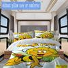 Cartoon bees and Maya Pattern Bedding,Quilt Set Quilt Cover Pillowcase Home Birthday Gift (1*duvet cover+2*pillowcase,without core)XSJT0917368