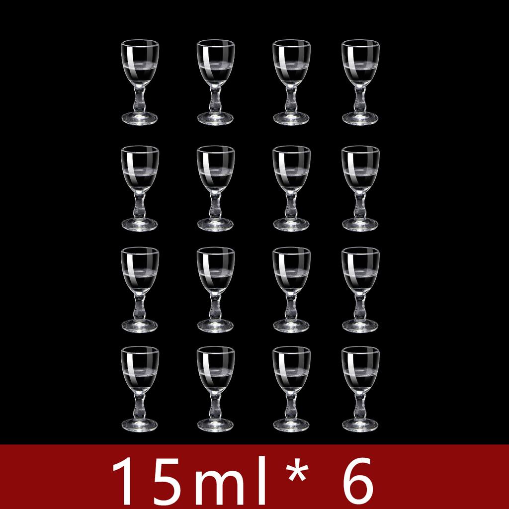 Juego de 6 Vasos de Chupito Mini de 10 ml para Sake, Licor Chino, Aguardiente Baijiu, Vaso de Sake Transparente con Pie, Cristalería para Bebidas Alcohólicas, Venta al por Mayor, Regalo