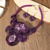 Handmade Statement Necklace Earring Set Crystal Gem Banquet Jewelry  Banquet Accessories