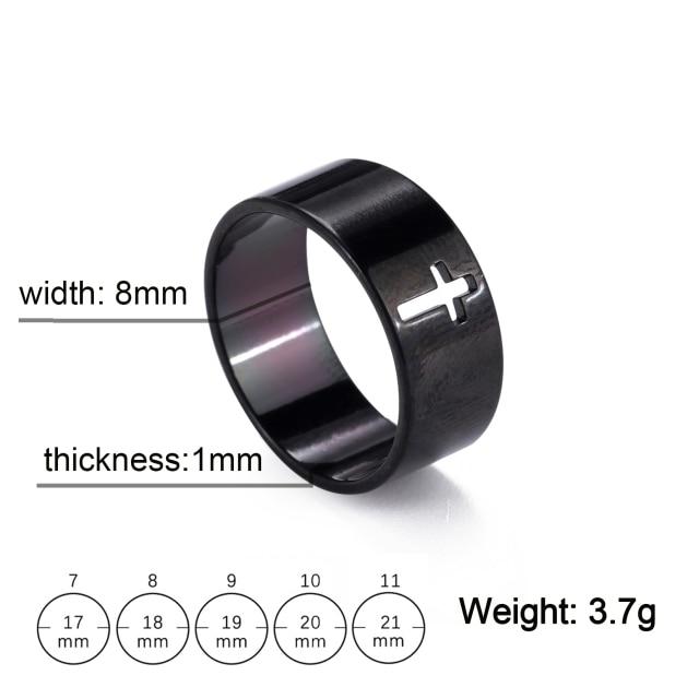 Stainless Steel Couple Rings Stylish Jewelry  Color Color Supernatural Cross Women 'S Men 'S Finger Ring Engagement Bridal Bridal Present Gift