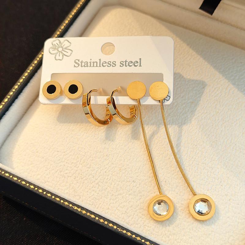 Stainless Steel Butterfly Heart Star Round Earrings For Women Fashion Simple Daily Jewelry Gifts Wholesale
