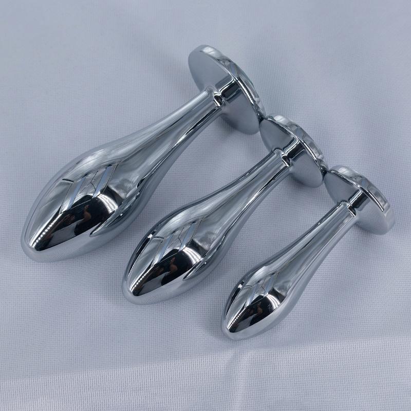 Drop Anal Plug For Women Aluminum Alloy Three Sizes Jewel Base Base Plug G-Point Massage Adult Sex Toys Male/Female 18+