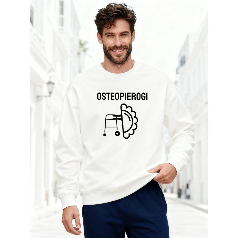Men'S Casual Round-Neck Sweatshirt with OSTEOPIEROGI Pattern