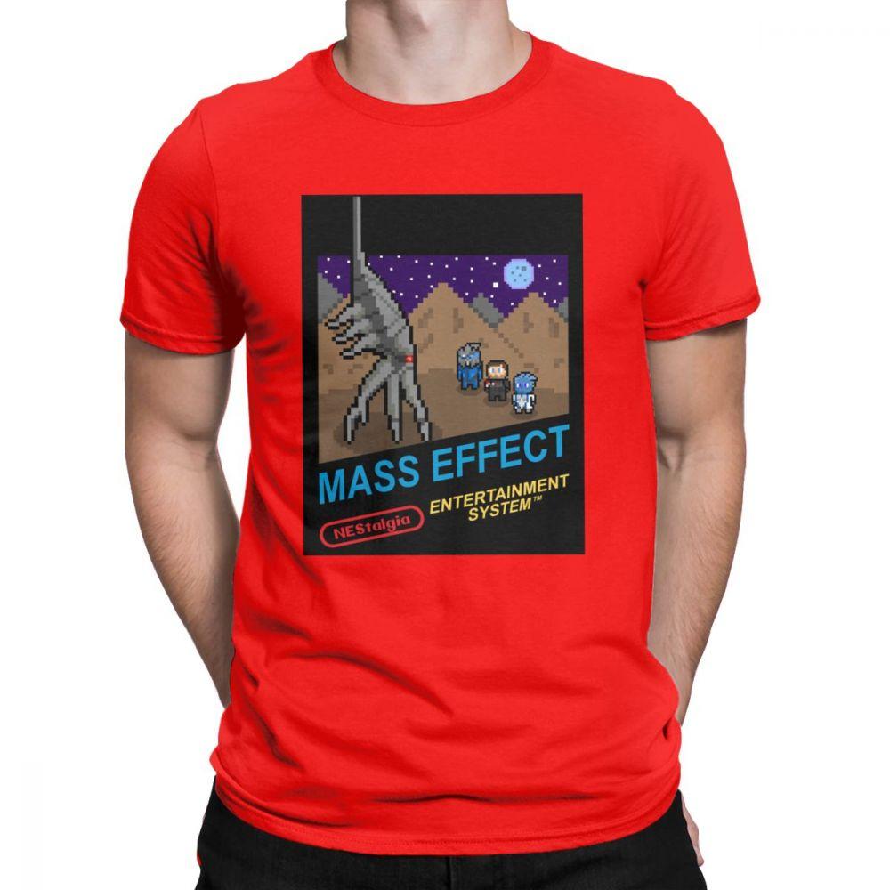 NEStalgia Mass Effect T Shirts  Men  Vintage  Tee Shirt Crew Neck  TShirts Printing Clothing New Arrival