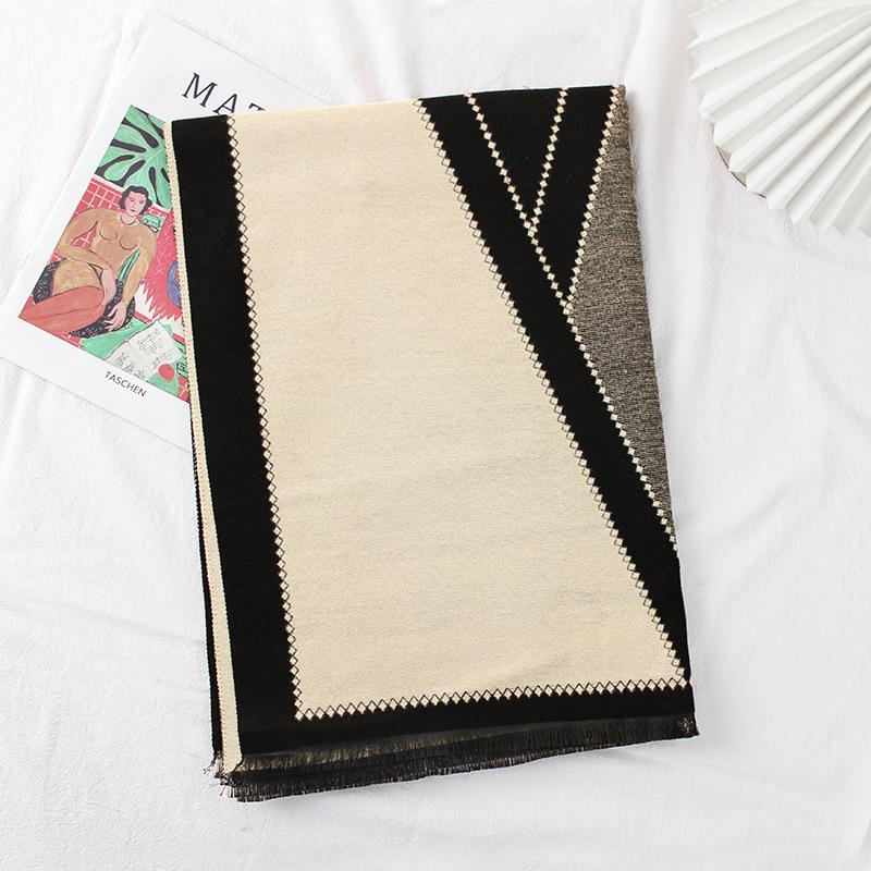 Live Popular Scarf Women 1116 New Imitation Cashmere Shawl Autumn and Winter Korean Version Versatile Warm Geometric Scarf Wholesale