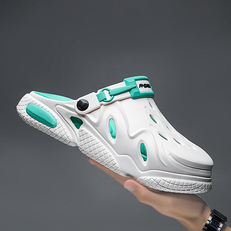 Fashion Summer Beach Men Sandals Breathable Men Casual Shoe Hole Shoes Light Clogs Home Garden Outdoor Male Flat Slippers Big Size 38-47