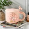 Tasse mit Deckel Löffel Niedliche Ins Style Tasse Hoher Wert Keramik Wasserbecher Rosa Bär Geburtstagsgeschenk Souvenir