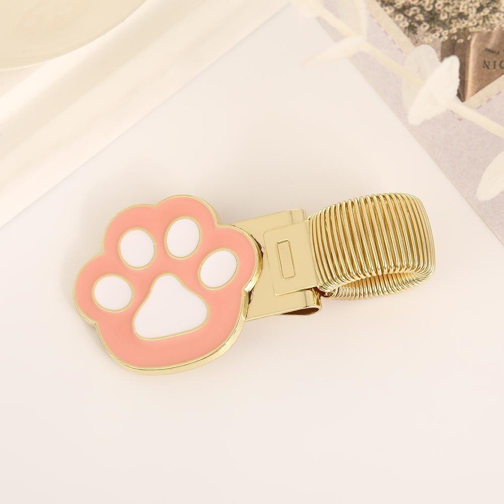 

Portable Metal Spring Pen Clip Cartoon Cat Claw Shape Pen Holder Bookmark Stationery рожевий