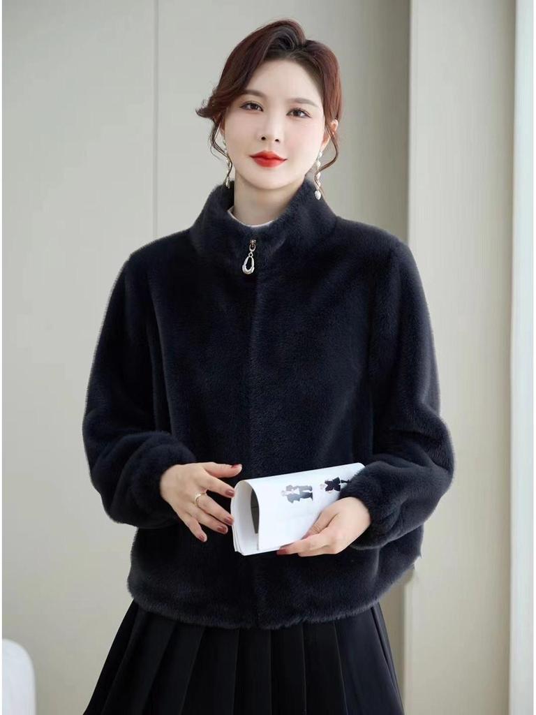 2024 Merlade High-End Faux Mink Velvet Coat: Trendy & Versatile Women's Winter Fashion