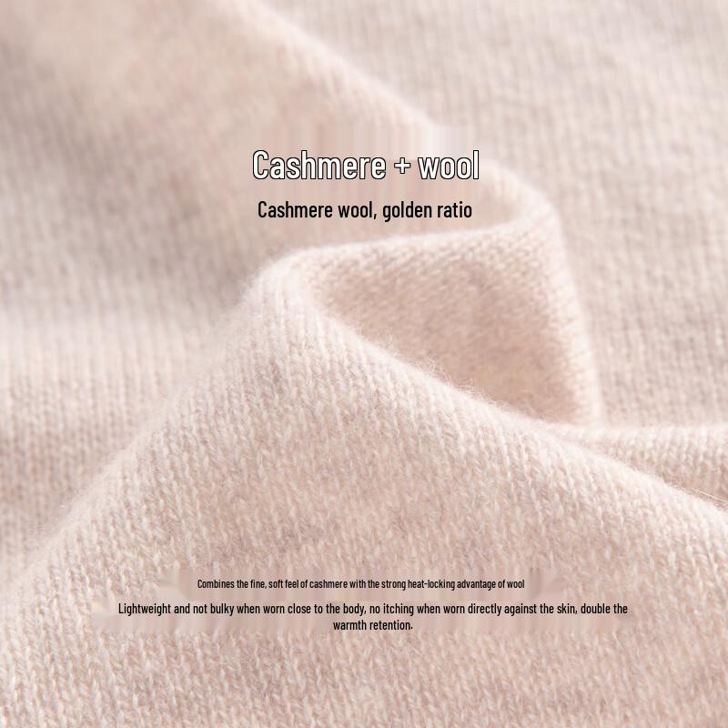 NVG·YOUNG Women's Premium Wool-Cashmere Blend Crewneck Sweater
