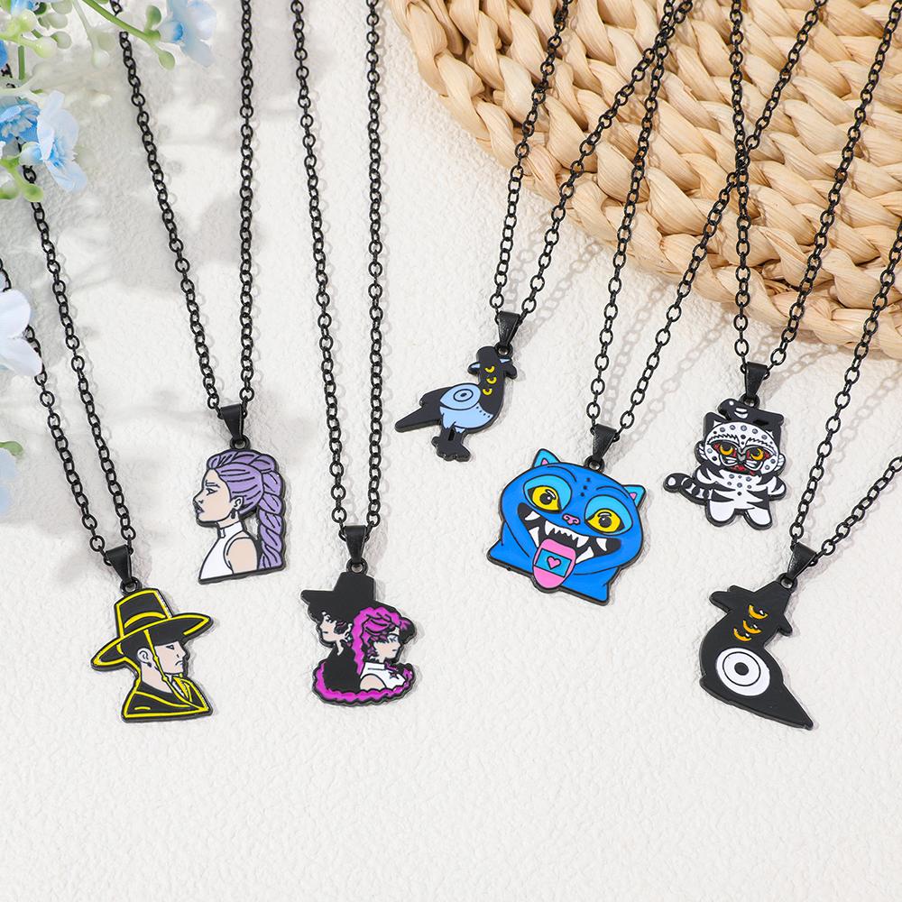K-Pop Dämonenjäger Halskette, Rumi Jino Dreapy Tiger Anhänger, KPop Anime Cartoon Charakter Schmuck, Unisex Geschenk für Fans