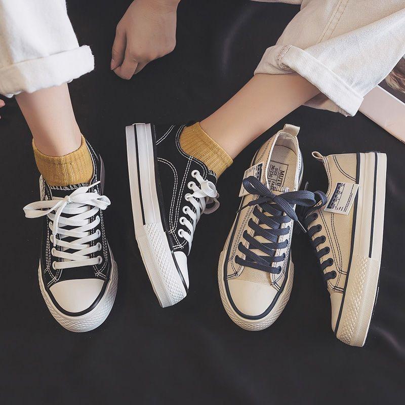 Platform canvas shoes women's height-increasing white shoes spring and autumn new versatile autumn student low-top shoes spring