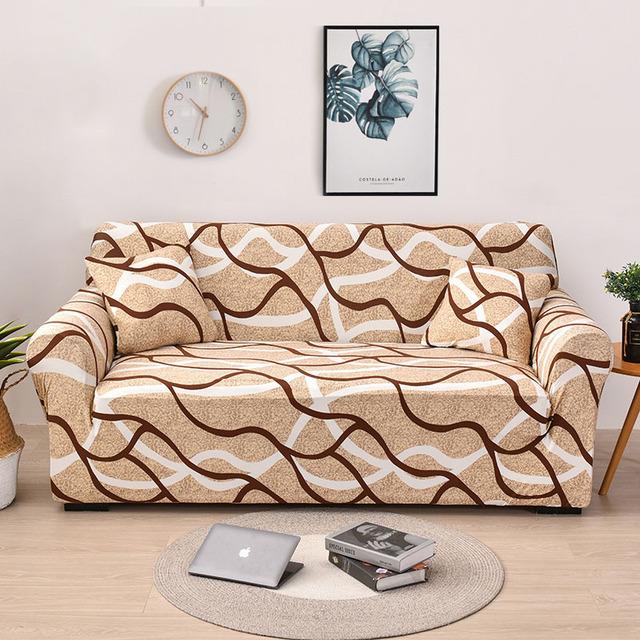 Elastic Triangle Pattern Sofa Cover Stretch Sofa Covers for Living Room Sofa Towel Slip -Resistant Fully -Wrapped Couch Cover
