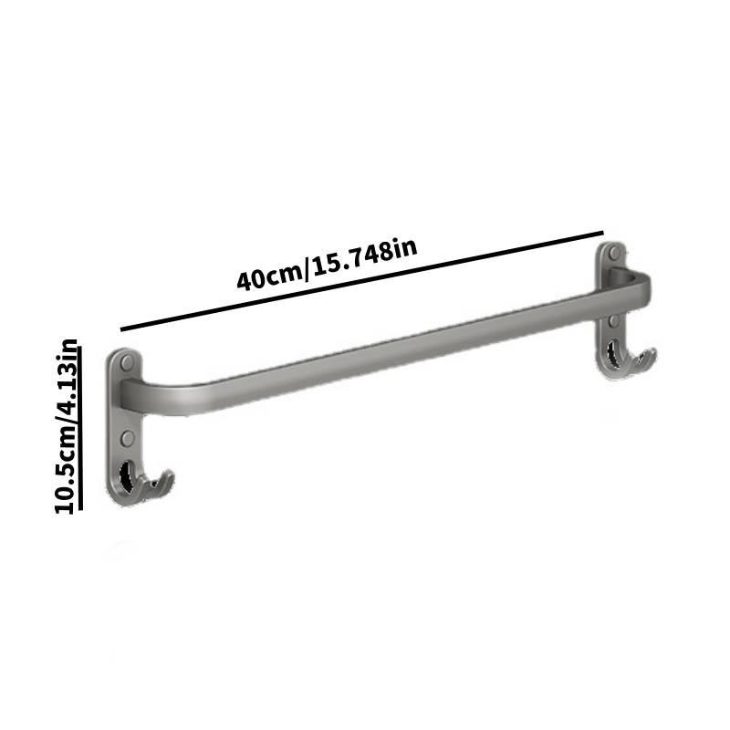 

Towel Double Single Rail Holder Wall Mounted Bathroom Kitchen Supplies Tools Single Layer,40cm/15.75in
