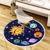 1pc Solar System Planets Cartoon Round Carpet, Made of Polyester,Office Chairs, Living Rooms, Or Bedrooms, a Cool Rug for The Living Room.ydt26072