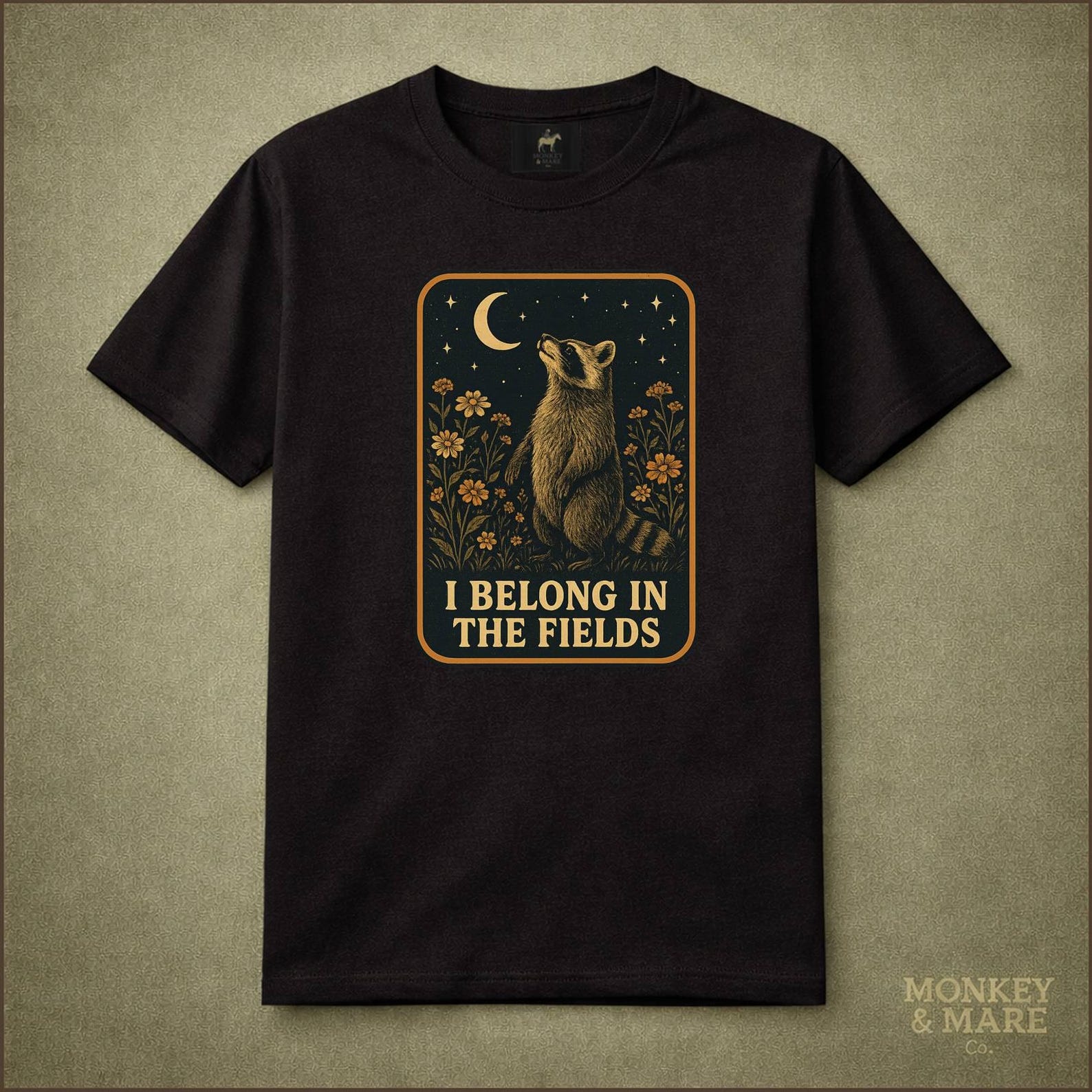 Raccoon Cottagecore Shirt, I Belong In The Fields, Introvert Nature Lover Tee 2XL
