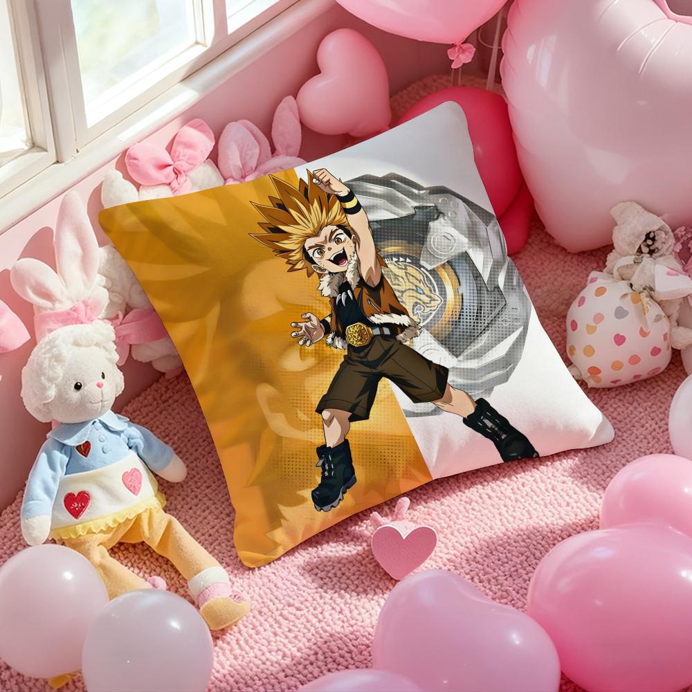 B-Beyblade Burst Anime Cushion Cover Pattern Printed Pillowcase for Living Room Sofa Cushion Cover & Bedroom Decor