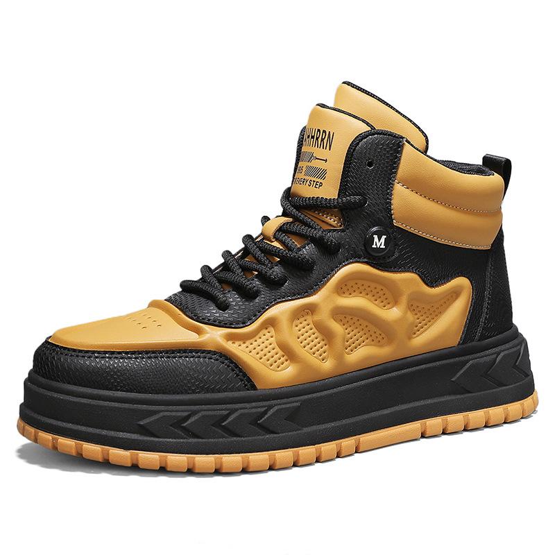 Men's Shoes New Autumn Versatile High-top Board Shoes, Adolescent Students Sports and Leisure Shoes, Men's Thick Soles Increase In Height