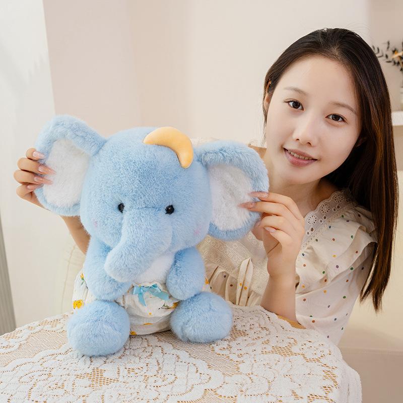 Cute Jiji Pajamas Baby Elephant Plush Toy Children Sleeping Pillow Diaper Doll