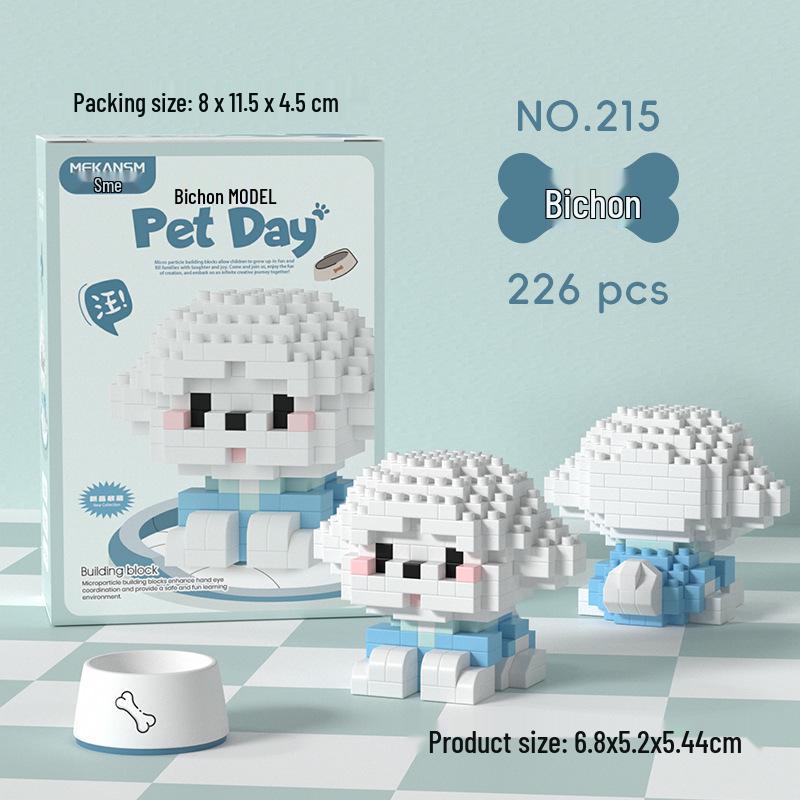 Micro Mini Building Blocks: Shiba Inu, Teddy, Corgi, Cat, Cow Plush Toys Gift Set