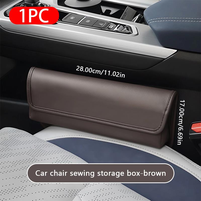 

SEAMETAL Car Seat Storage Bag Leather Seat Gap Storage Pocket Slit Side Filler Box Car Interior Crevice Organizer Box 1PC коричневий