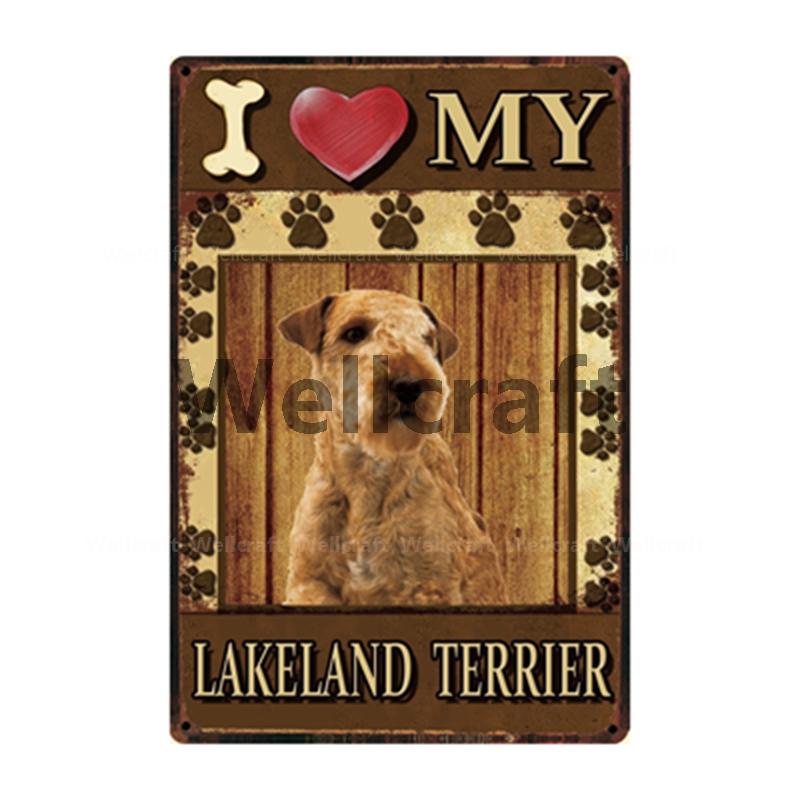 [ WellCraft ] I Love My Dog Border Collie Pug Labrador Metal Sign Tin Poster Home Decor Bar Wall Art Painting 20*30 CM Sizer  L6