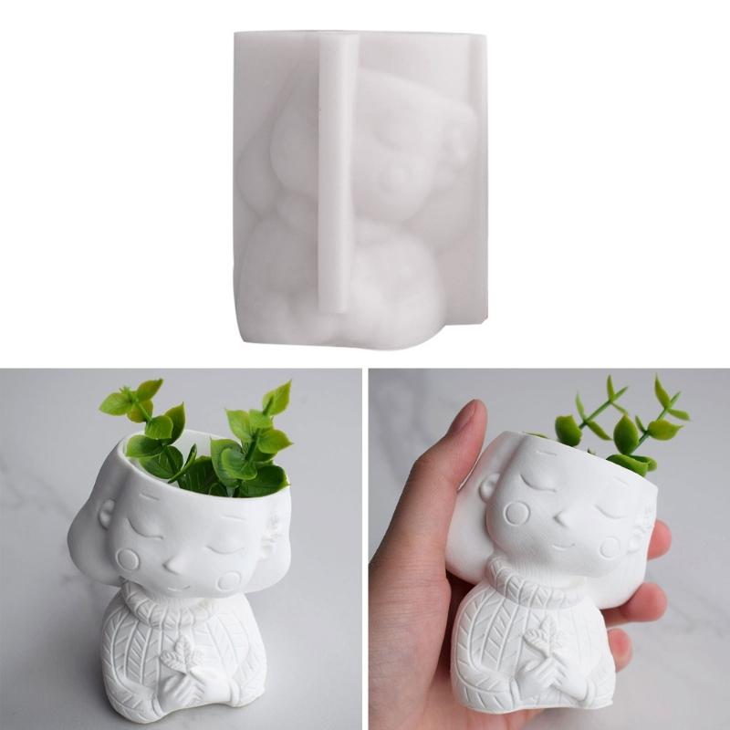 Planter Molds for Epoxy Resin Casting Moulds Craft Tool Silicone Casting Pen Holder Vase Flower Girl Molds