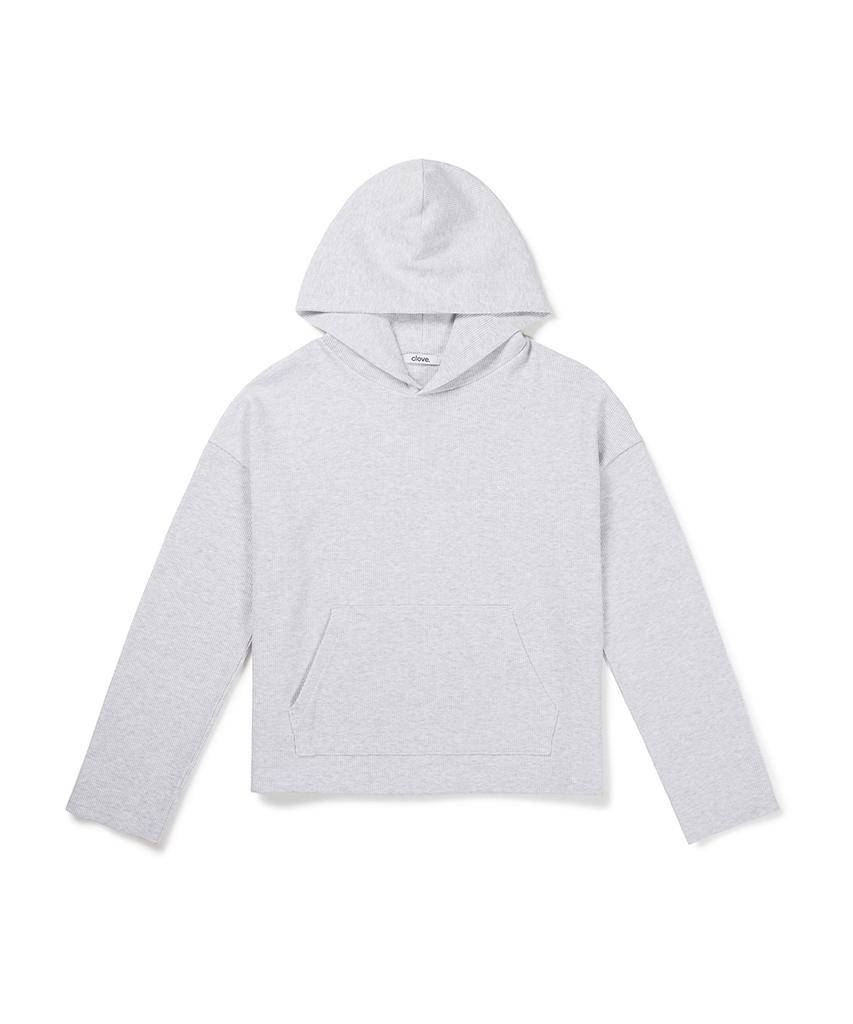 CLOVE [26Fw CLOVE] Loose Fit Waffle Hoodie (Light Gray)