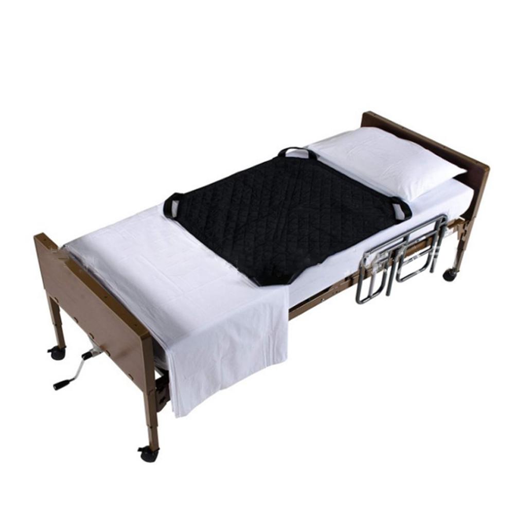 Water Absorb Double-Sided Reuse Waterproof Positioning Transfer Sheet with Handle for Patient(Black
