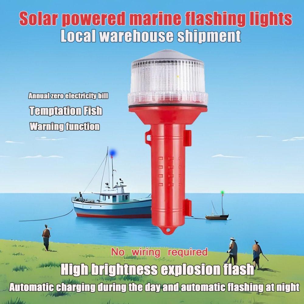 Ultra Bright Solar Powered Light Flashing Ligh Waterproof Ship Warning Light 1000 Meter 8LED Sea Signal Light Farm Driving
