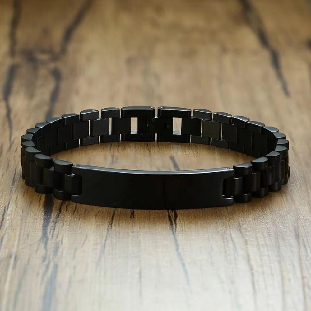 10MM -15MM Personalized Engraving Bracelet Stainless Steel Wrist Bangle for Men  Outdoor