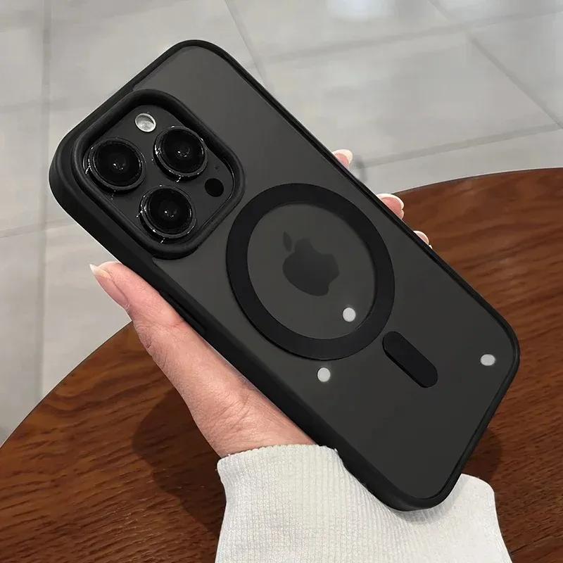 

Новый Прочный Акриловый Ударопрочный Защитный Чехол для iPhone 16 15 14 13 12 11 Pro Max Plus Magsafe Магнитный Прозрачный Нескользящий Чехол For iPhone 16 ProMax