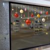 Christmas Ball Pattern Window Stickers, Removable Waterproof PVC Holiday Decals for Home Store Living Room Bar Door Decoration